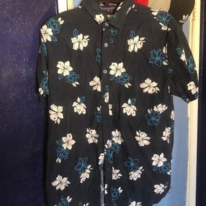 Cactus Man Floral Short Sleeve Button Up